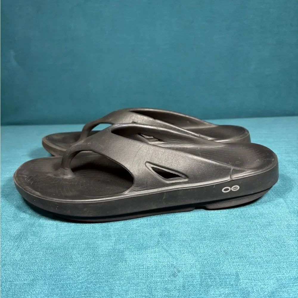 OOFOS OOriginal Recovery Sandals Flip Flops Comfort Black Size 10 Men